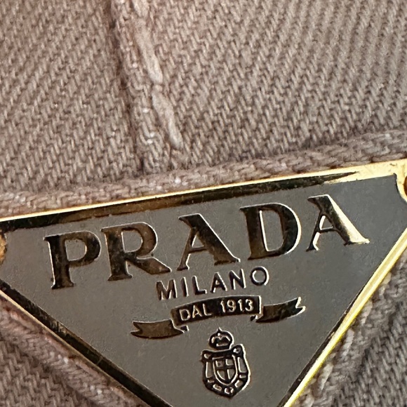 Authentic Prada Canvas Logo Tote Bag – Beige / Off-White - Picture 11 of 16